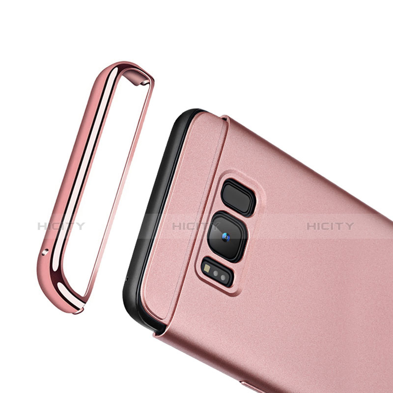 Housse Contour Luxe Metal et Plastique pour Samsung Galaxy S8 Or Rose Plus