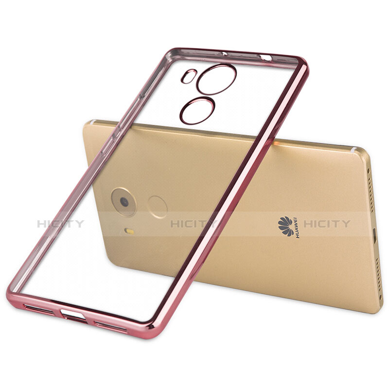 Housse Contour Silicone et Vitre Transparente Mat pour Huawei Mate 8 Rose Plus