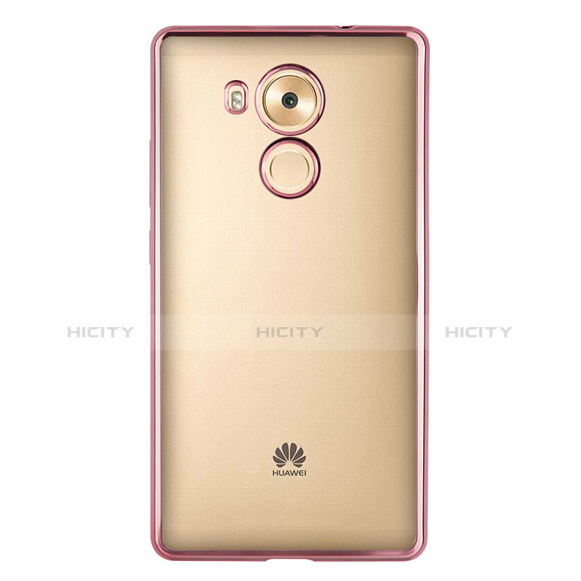 Housse Contour Silicone et Vitre Transparente Mat pour Huawei Mate 8 Rose Plus