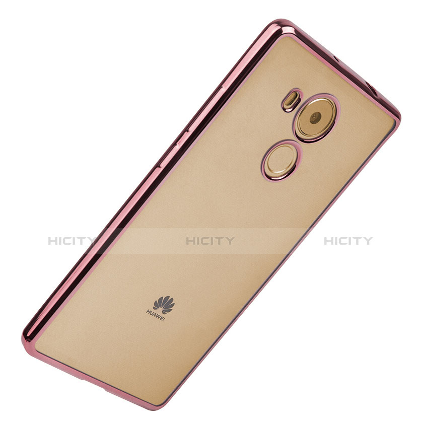 Housse Contour Silicone et Vitre Transparente Mat pour Huawei Mate 8 Rose Plus