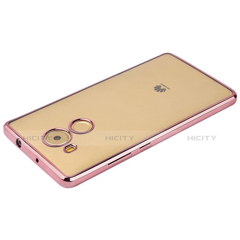 Housse Contour Silicone et Vitre Transparente Mat pour Huawei Mate 8 Rose Plus