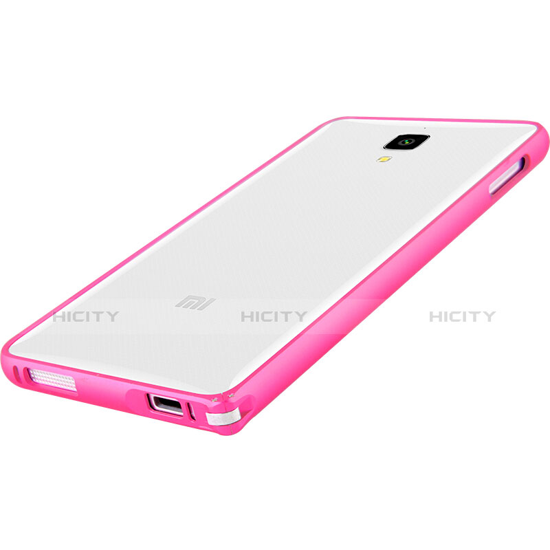 Housse Contour Silicone et Vitre Transparente Mat pour Xiaomi Mi 4 LTE Rose Plus