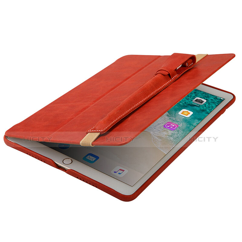 Housse en Cuir Protection Sac Pochette Elastique Douille de Poche Detachable P02 pour Apple Pencil Apple New iPad 9.7 (2018) Rouge Plus