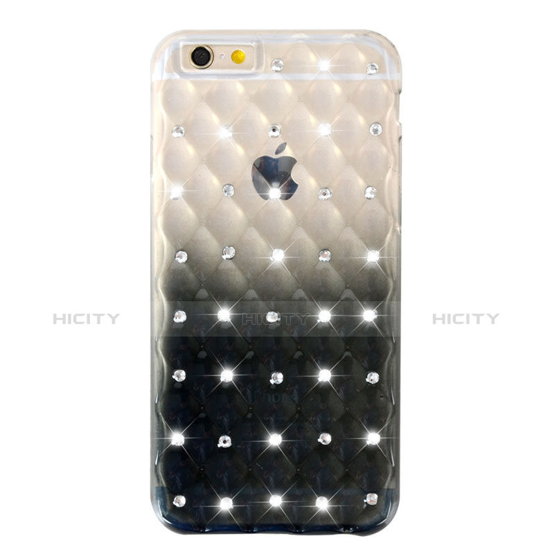 Housse Luxe Strass Bling Diamant Transparente Degrade pour Apple iPhone 6 Noir Plus