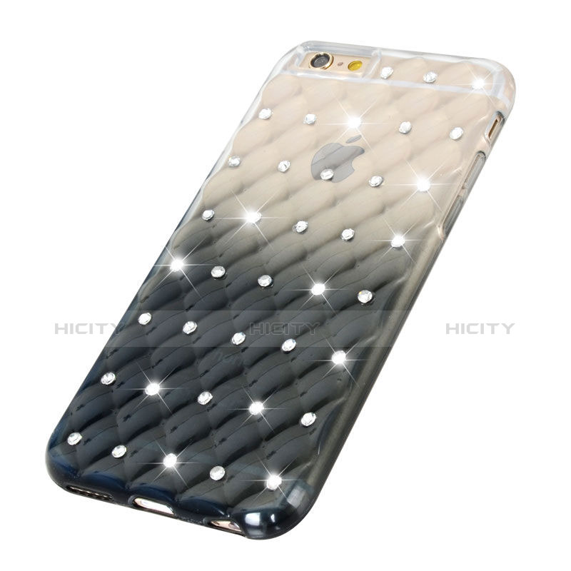 Housse Luxe Strass Bling Diamant Transparente Degrade pour Apple iPhone 6 Noir Plus