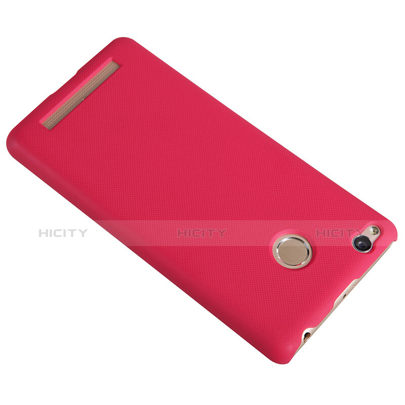 Housse Plastique Rigide Mailles Filet pour Xiaomi Redmi 3 High Edition Rouge Plus