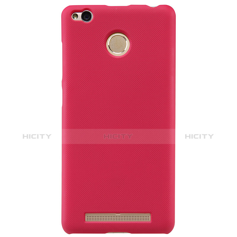 Housse Plastique Rigide Mailles Filet pour Xiaomi Redmi 3 High Edition Rouge Plus