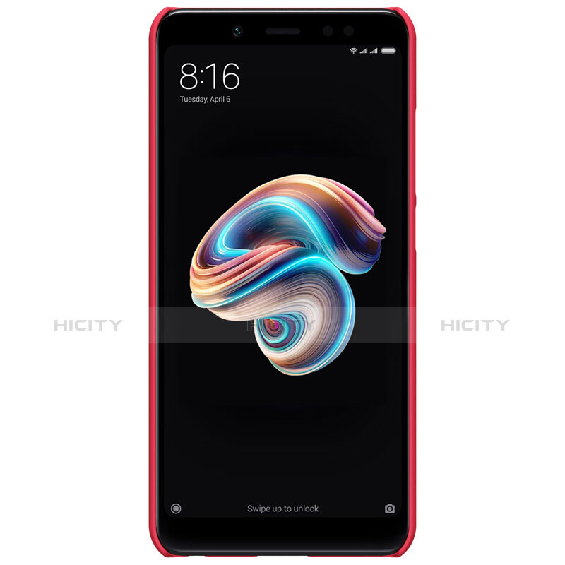 Housse Plastique Rigide Mailles Filet pour Xiaomi Redmi Note 5 AI Dual Camera Rouge Plus