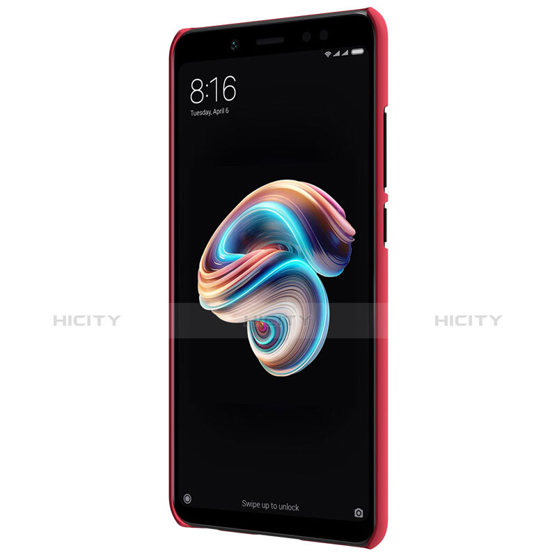 Housse Plastique Rigide Mailles Filet pour Xiaomi Redmi Note 5 AI Dual Camera Rouge Plus