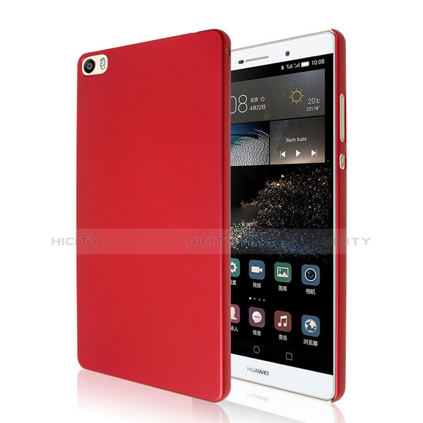 Housse Plastique Rigide Mat pour Huawei P8 Max Rouge Plus