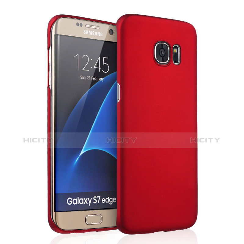 Housse Plastique Rigide Mat pour Samsung Galaxy S7 Edge G935F Rouge Plus