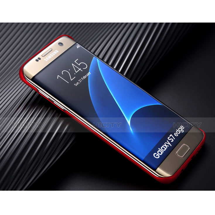 Housse Plastique Rigide Mat pour Samsung Galaxy S7 Edge G935F Rouge Plus