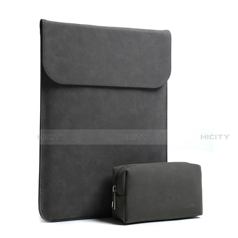 Housse Pochette Velour Tissu L02 pour Huawei Honor MagicBook 15 Noir Plus