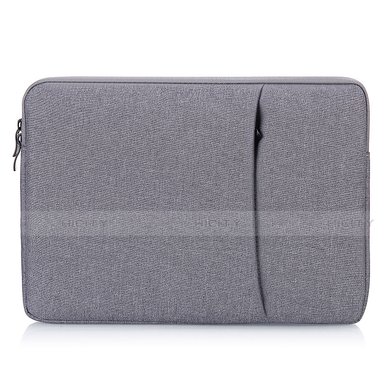 Housse Pochette Velour Tissu L04 pour Huawei Honor MagicBook 15 Gris Plus