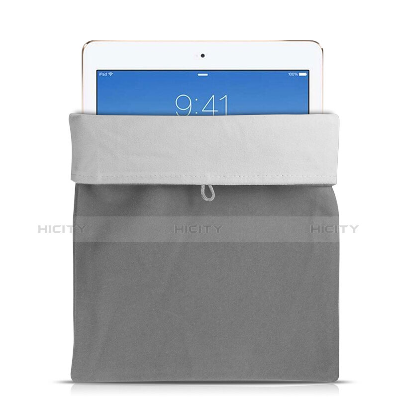 Housse Pochette Velour Tissu pour Apple iPad 2 Gris Plus