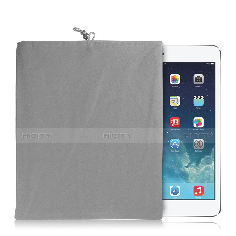 Housse Pochette Velour Tissu pour Apple iPad 2 Gris Plus