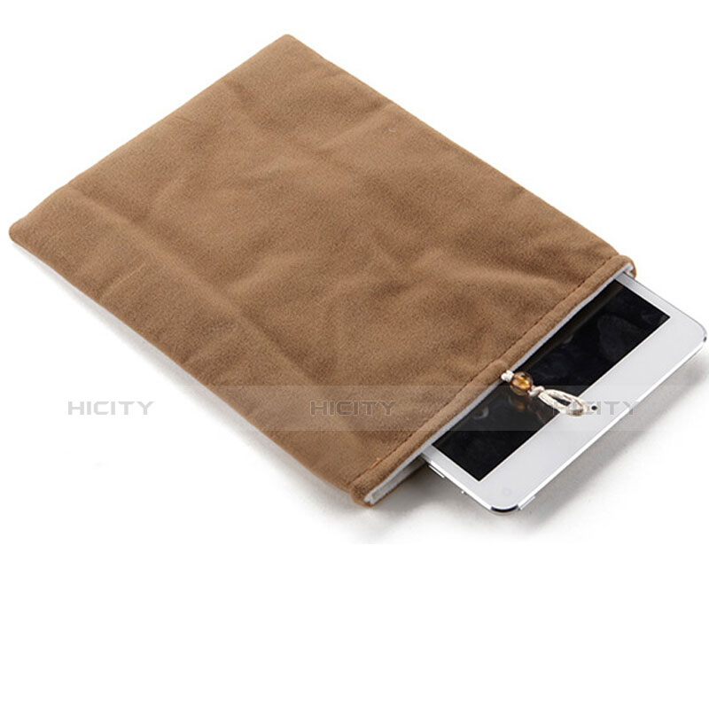 Housse Pochette Velour Tissu pour Apple iPad 2 Marron Plus