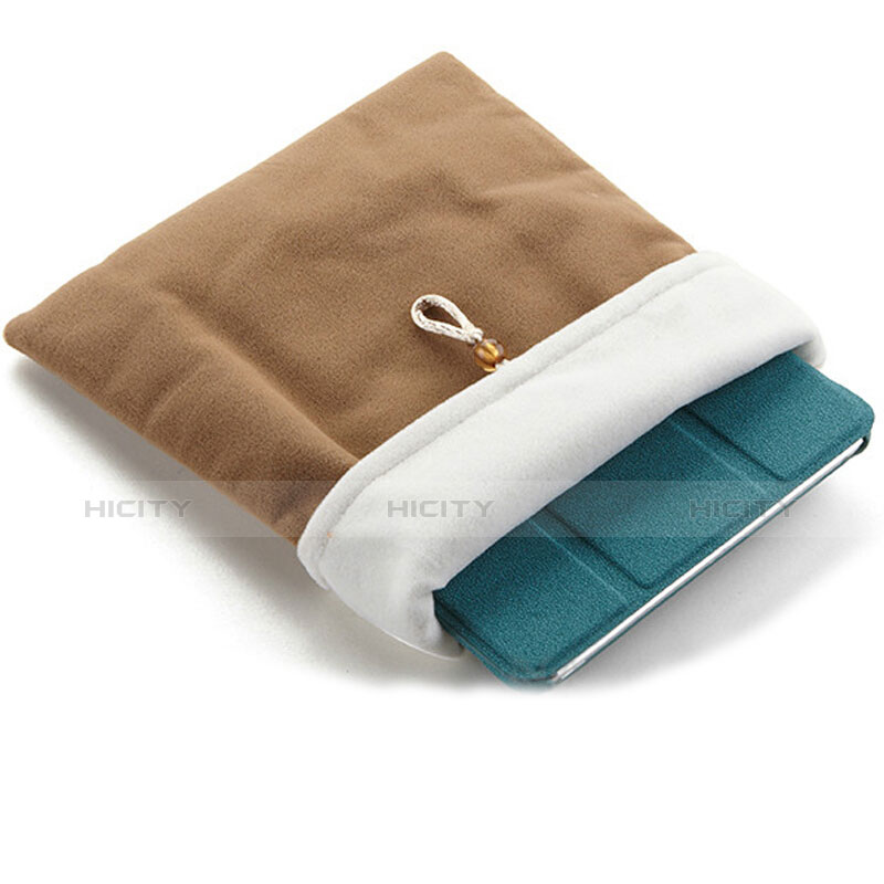 Housse Pochette Velour Tissu pour Apple iPad 2 Marron Plus