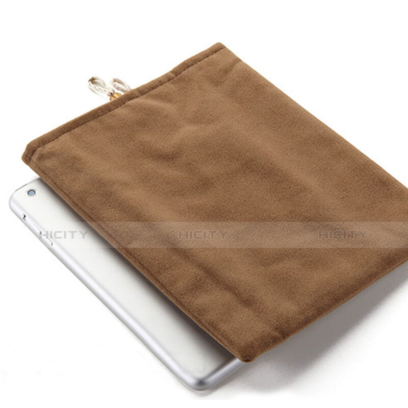 Housse Pochette Velour Tissu pour Apple iPad 2 Marron Plus