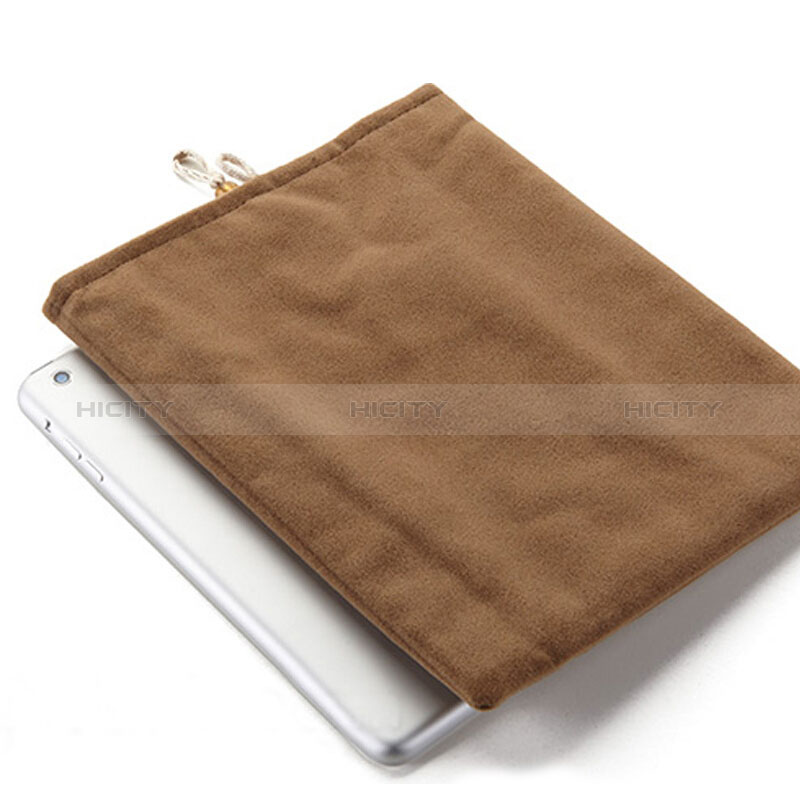 Housse Pochette Velour Tissu pour Apple New iPad 9.7 (2018) Marron Plus