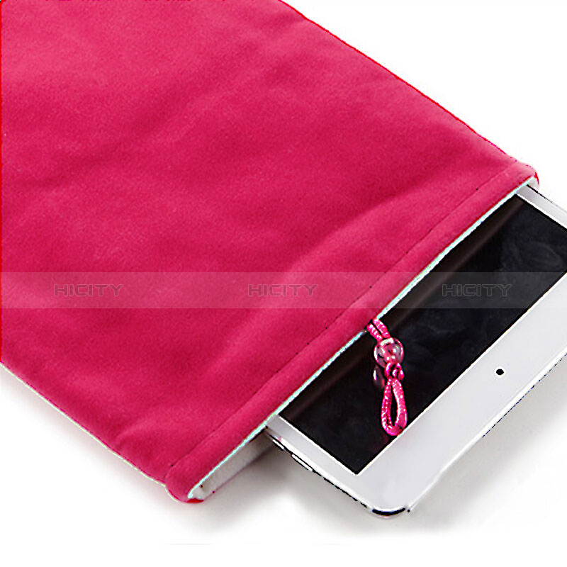 Housse Pochette Velour Tissu pour Apple New iPad 9.7 (2018) Rose Rouge Plus