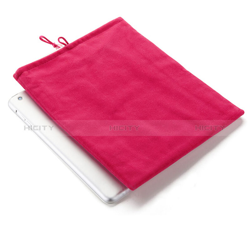 Housse Pochette Velour Tissu pour Apple New iPad 9.7 (2018) Rose Rouge Plus