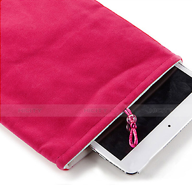 Housse Pochette Velour Tissu pour Huawei Honor WaterPlay 10.1 HDN-W09 Rose Rouge Plus