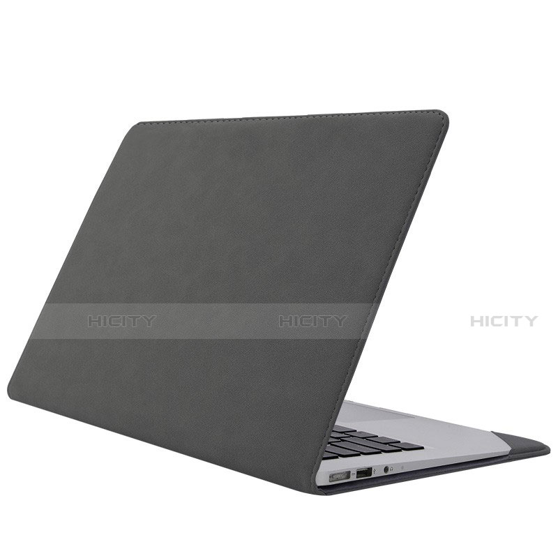 Housse Pochette Velour Tissu S01 pour Huawei Matebook D14 (2020) Gris Fonce Plus