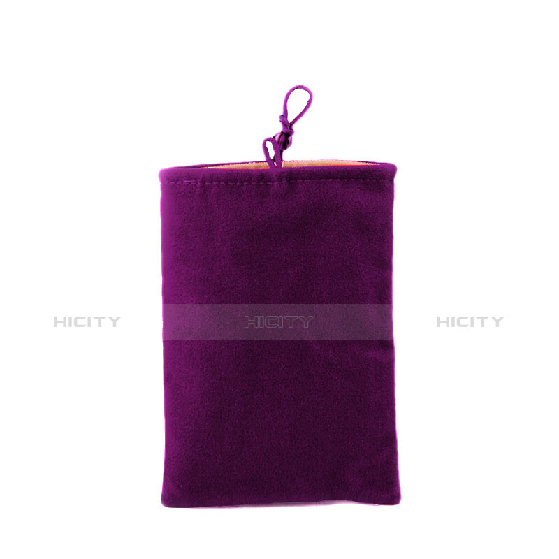 Housse Pochette Velour Tissu Universel Violet Plus