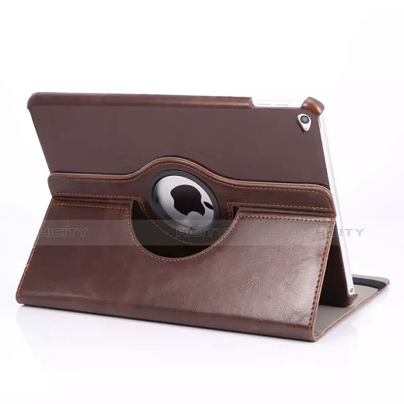 Housse Portefeuille Cuir Rotatif pour Apple iPad Mini 4 Marron Plus