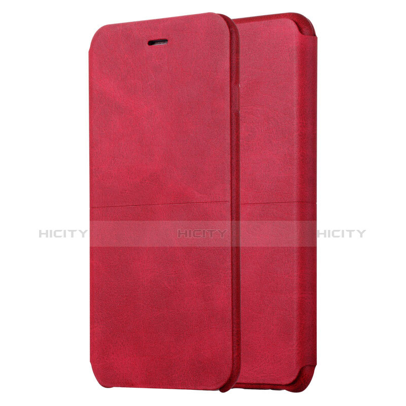 Housse Portefeuille Livre Cuir L01 pour Apple iPhone 6 Plus Rouge Plus