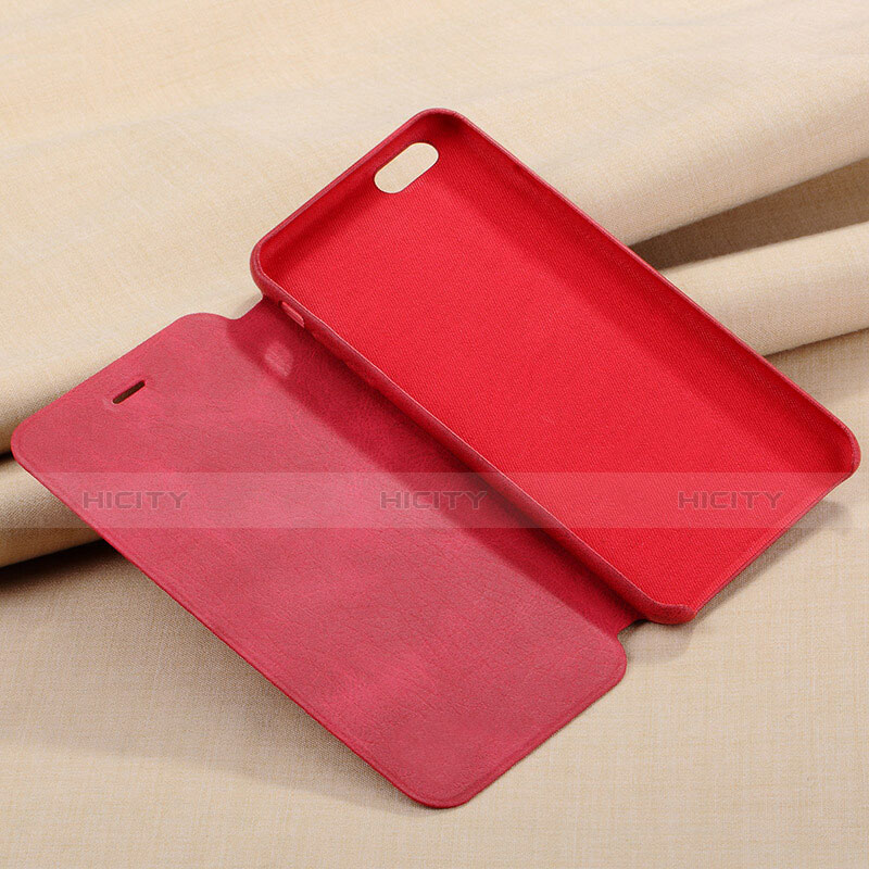 Housse Portefeuille Livre Cuir L01 pour Apple iPhone 6S Plus Rouge Plus