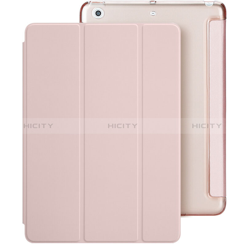 Housse Portefeuille Livre Cuir L01 pour Apple New iPad 9.7 (2018) Rose Plus