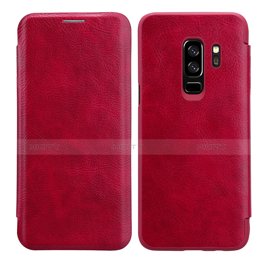 Housse Portefeuille Livre Cuir L01 pour Samsung Galaxy S9 Plus Rouge Plus