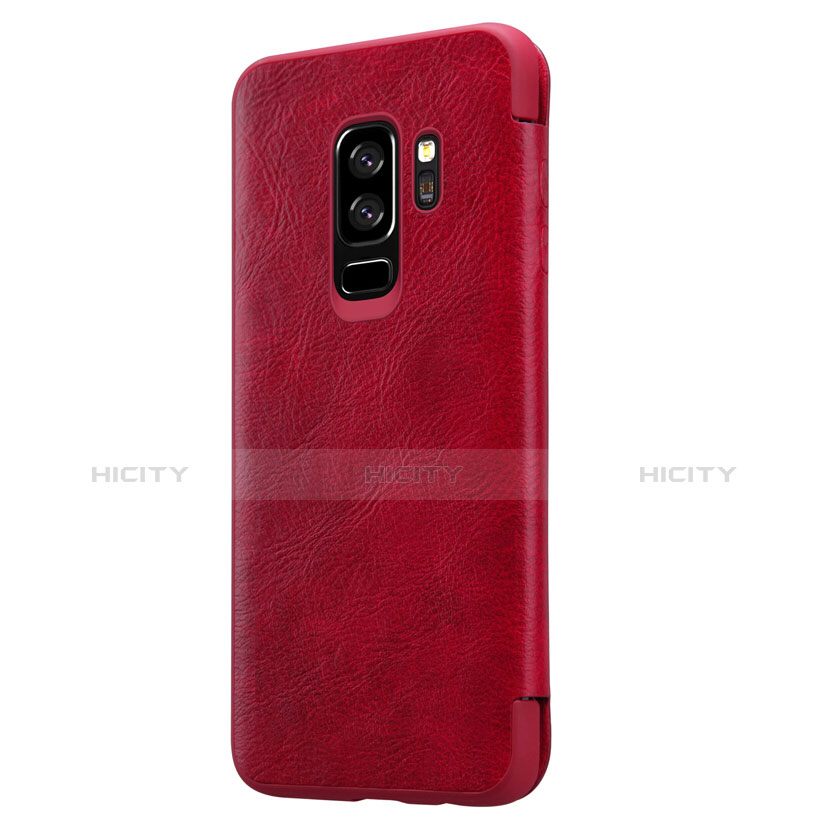 Housse Portefeuille Livre Cuir L01 pour Samsung Galaxy S9 Plus Rouge Plus