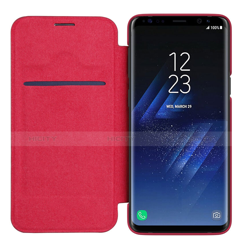 Housse Portefeuille Livre Cuir L01 pour Samsung Galaxy S9 Plus Rouge Plus