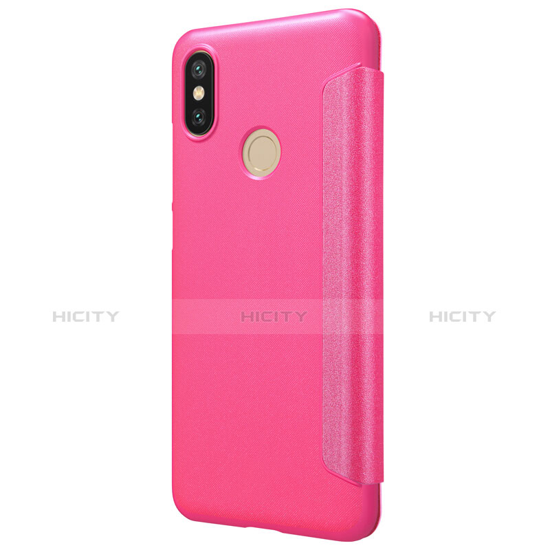 Housse Portefeuille Livre Cuir L01 pour Xiaomi Mi A2 Rose Rouge Plus