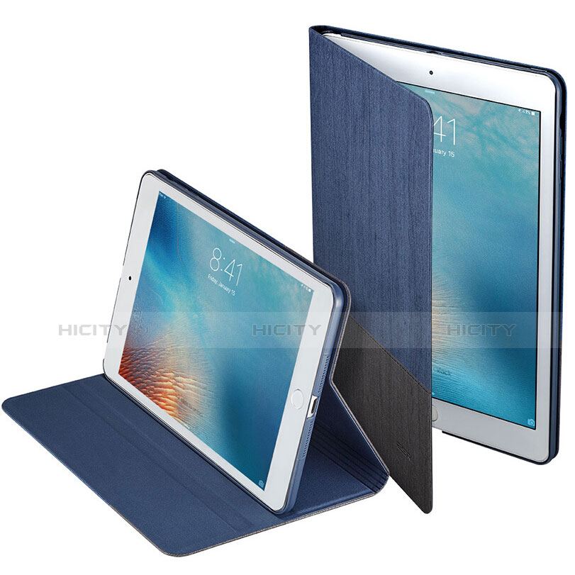 Housse Portefeuille Livre Cuir L02 pour Apple iPad Mini Bleu Plus