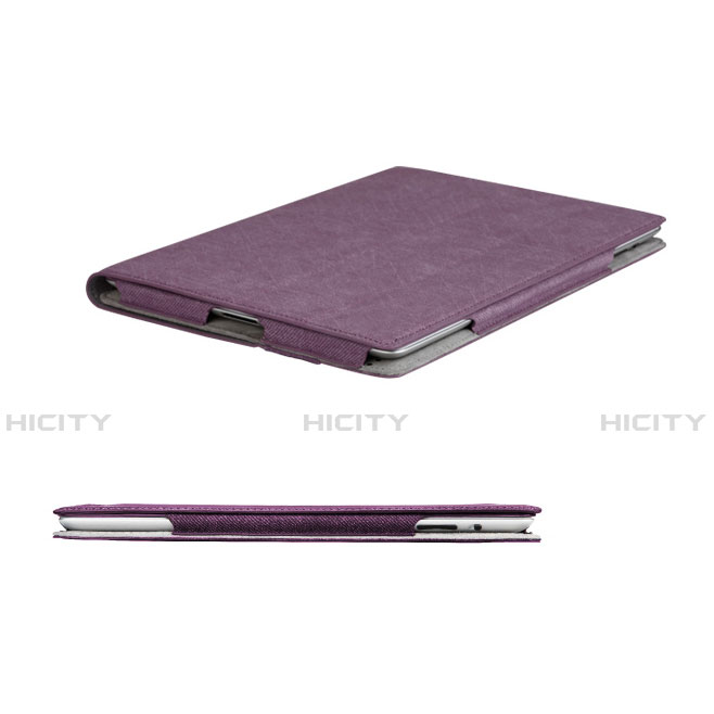 Housse Portefeuille Livre Cuir pour Apple iPad 2 Violet Plus