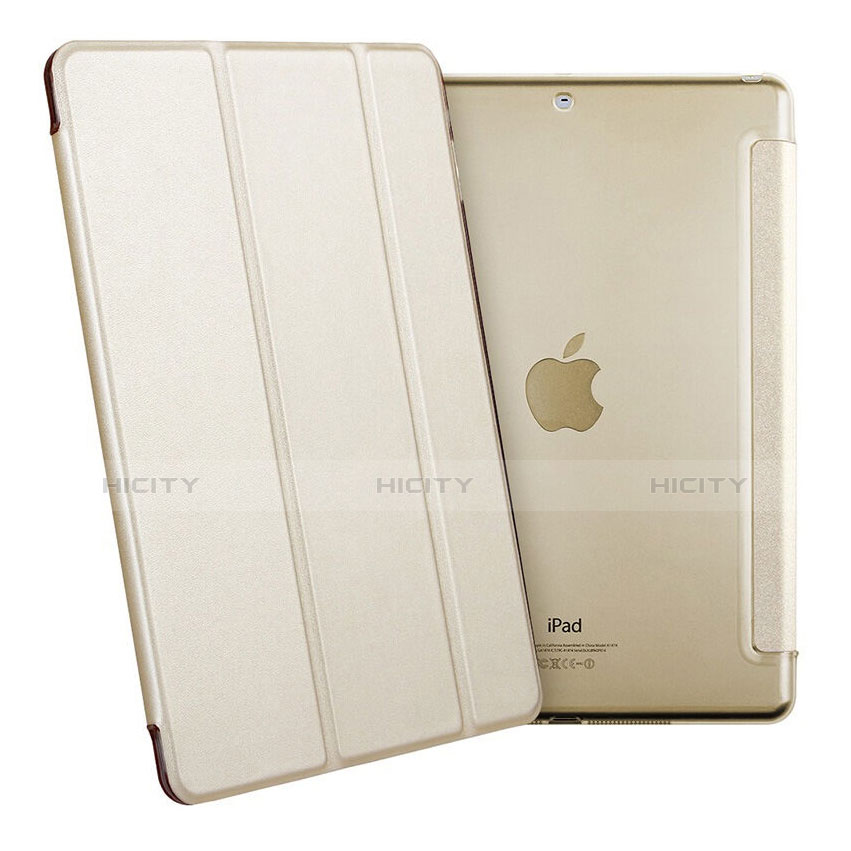 Housse Portefeuille Livre Cuir pour Apple iPad Air Or Plus