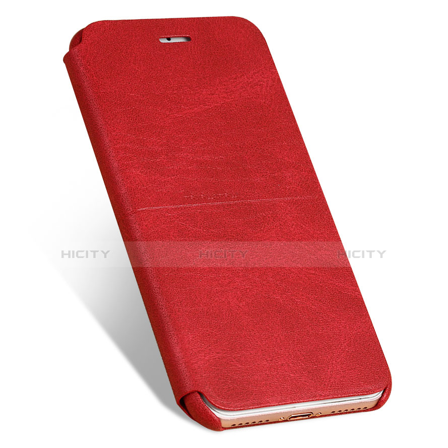 Housse Portefeuille Livre Cuir pour Apple iPhone 8 Rouge Plus