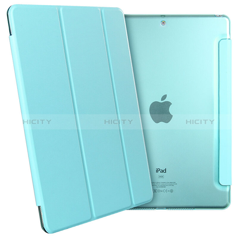 Housse Portefeuille Livre Cuir pour Apple New iPad 9.7 (2018) Bleu Ciel Plus