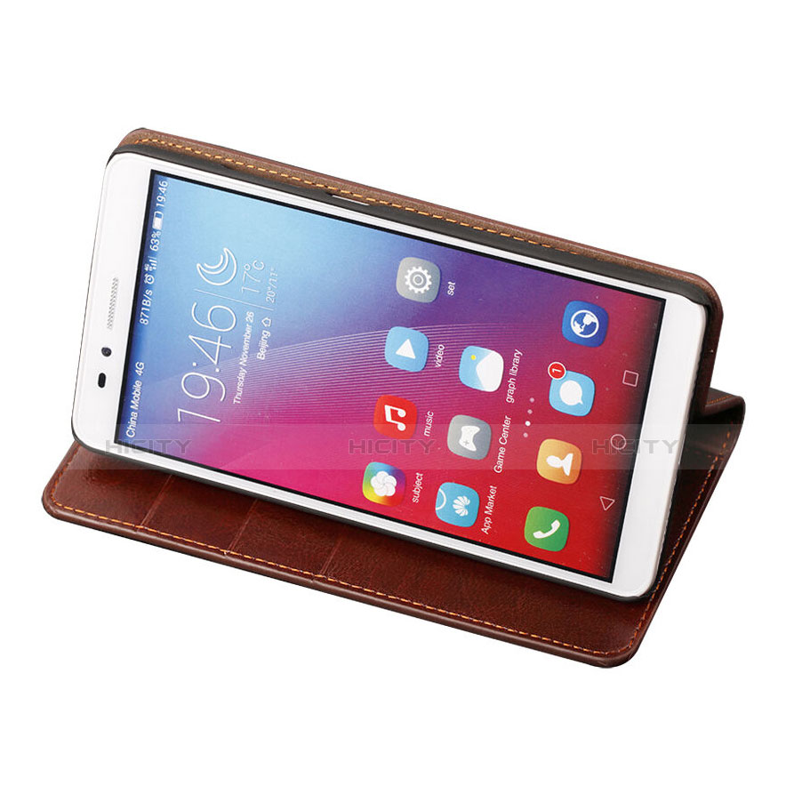 Housse Portefeuille Livre Cuir pour Huawei Honor X5 Marron Plus