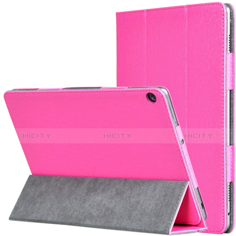 Housse Portefeuille Livre Cuir pour Huawei MediaPad M3 Lite Rose Rouge Plus