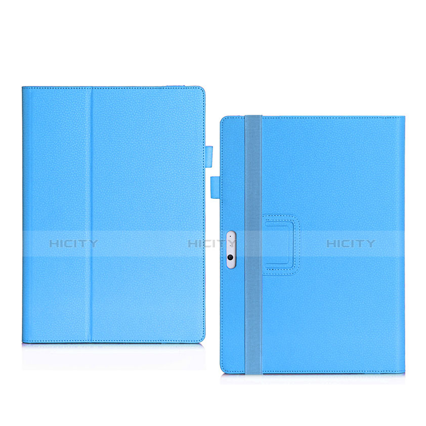 Housse Portefeuille Livre Cuir pour Microsoft Surface Pro 3 Bleu Plus