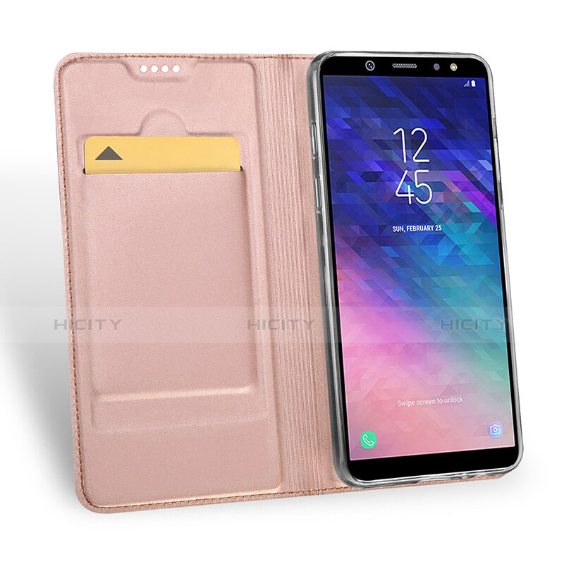 Housse Portefeuille Livre Cuir pour Samsung Galaxy A6 Plus (2018) Rose Plus