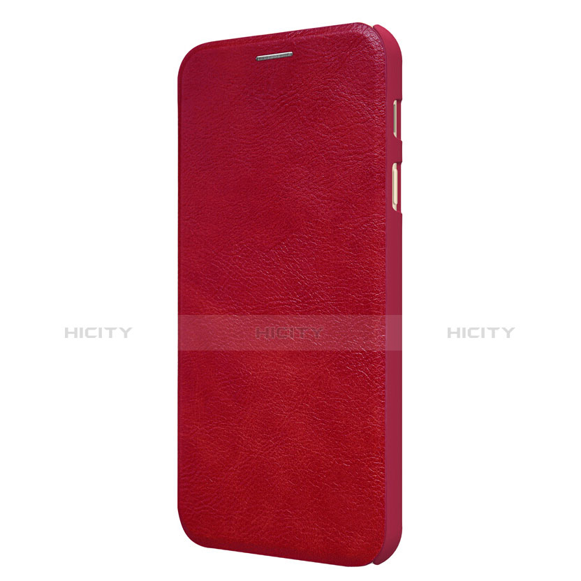 Housse Portefeuille Livre Cuir pour Samsung Galaxy C7 (2017) Rouge Plus