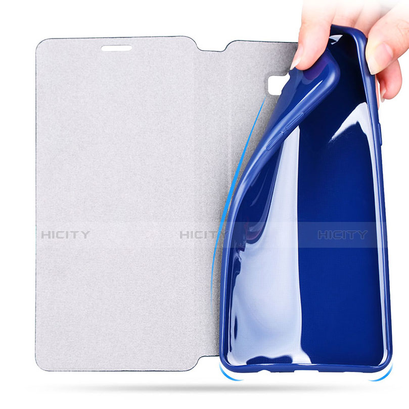 Housse Portefeuille Livre Cuir pour Samsung Galaxy C7 Pro C7010 Bleu Plus