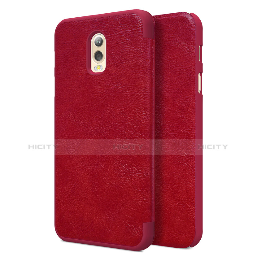 Housse Portefeuille Livre Cuir pour Samsung Galaxy J7 Plus Rouge Plus