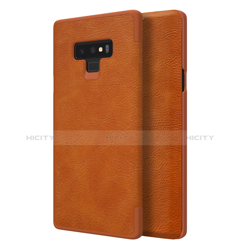 Housse Portefeuille Livre Cuir pour Samsung Galaxy Note 9 Marron Plus